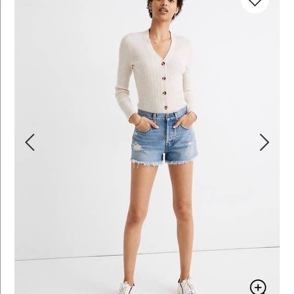 MADEWELL•distressed dark denim shorts woman 24 - Picture 4 of 8